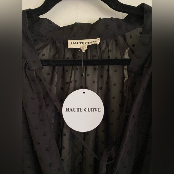 Forever21 / Haute Curve Size 2XL Black Peplum Blouse - Picture 2 of 6